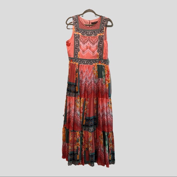 Anthropologie Bhanuni by Jyoti Pink Floral Maxi Dress - Picture 9 of 16